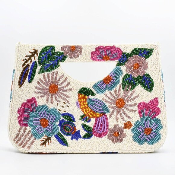 Paradise Bird Beaded Clutch Bag - Picture 1 of 2